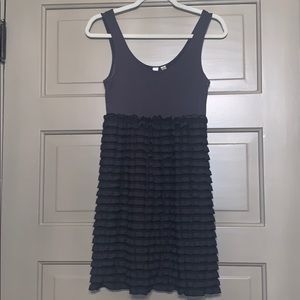 Anthropologie Charcoal Eloise Ruffle Dress
